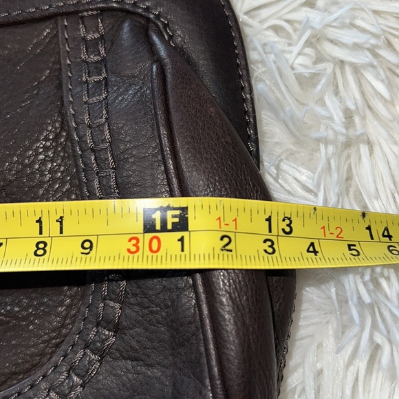 SIGRID OLSEN LEATHER brown clutch with shoulder strap - Picture 12 of 13